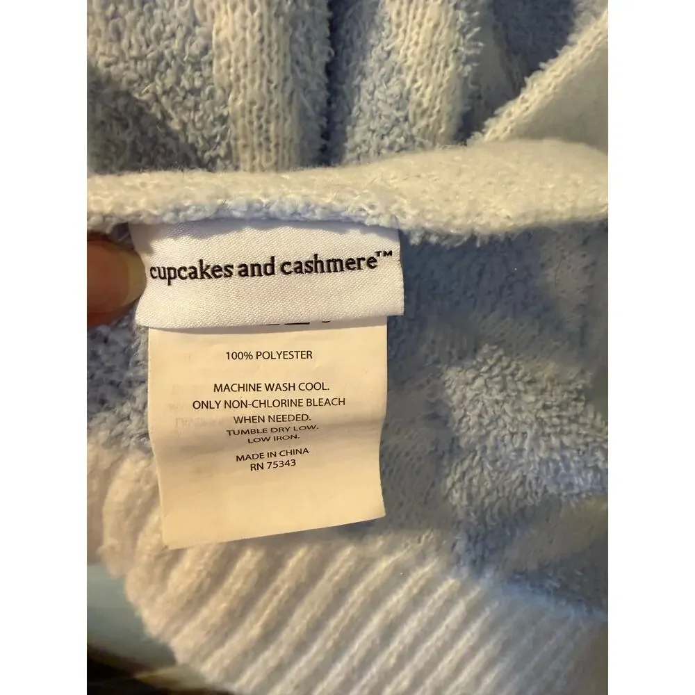 Cupcakes and Cashmere Blue Bow Throw Blanket 50x70 Soft Plush Cozy Polyester